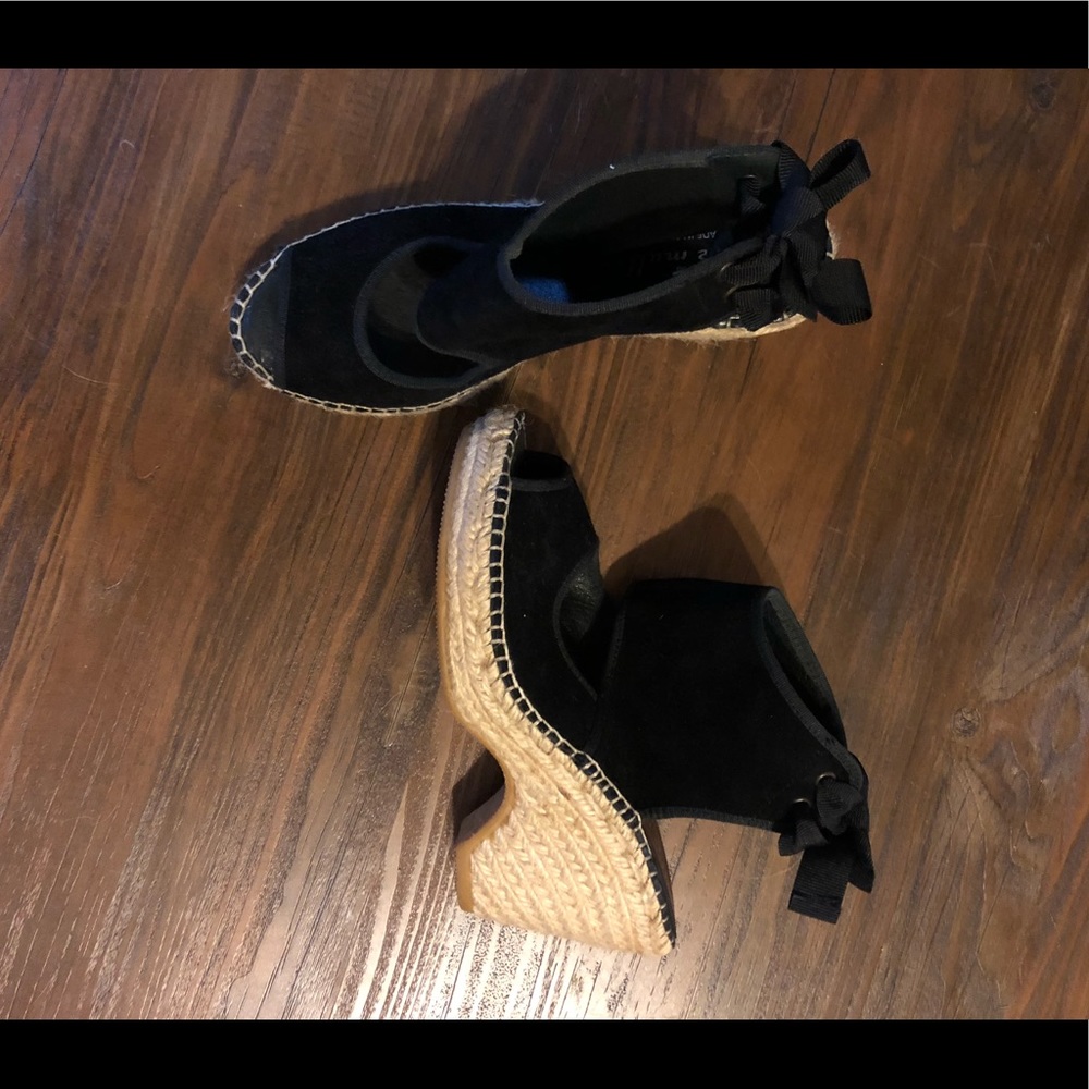 Bettye Muller black suede wedges